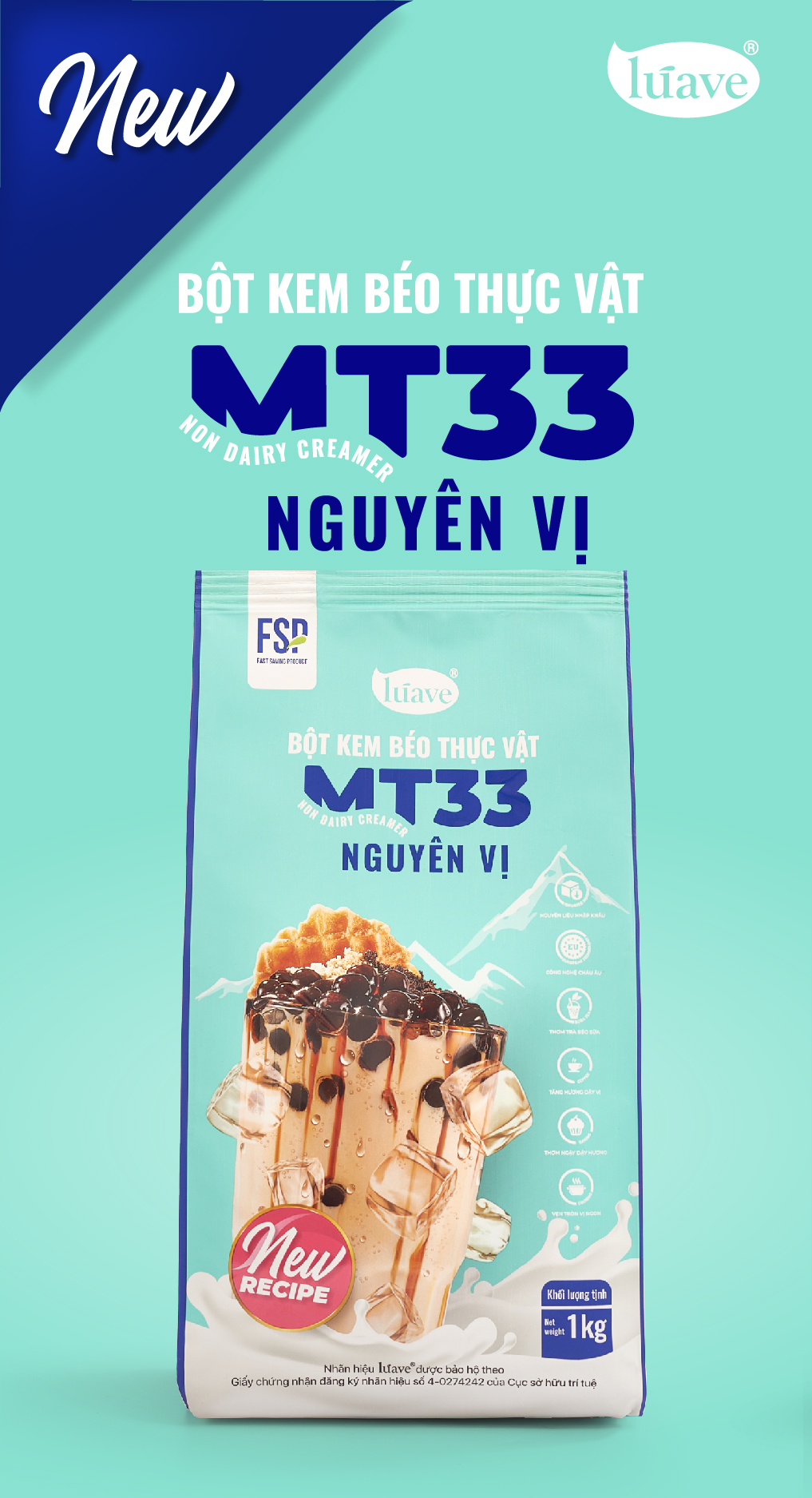 Bột kem báo thực vật MT33 Lúave