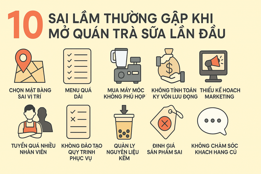 10 Sai Lầm Thường Gặp Khi Mở Quán Lần Đầu Và Cách Khắc Phục