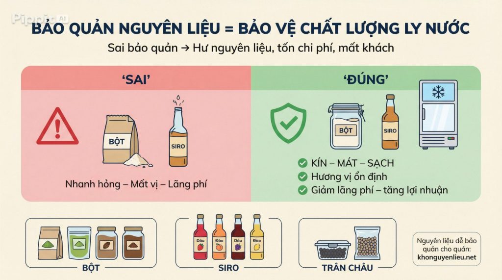 Bảo quản nguyên liệu pha chế
