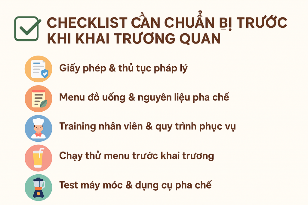 Checklist Cần Chuẩn Bị Trước Khi Khai Trương Quán