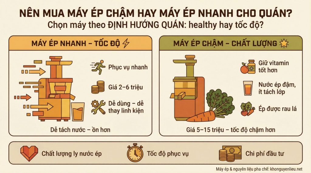 Nên mua máy ép chậm hay máy ép nhanh